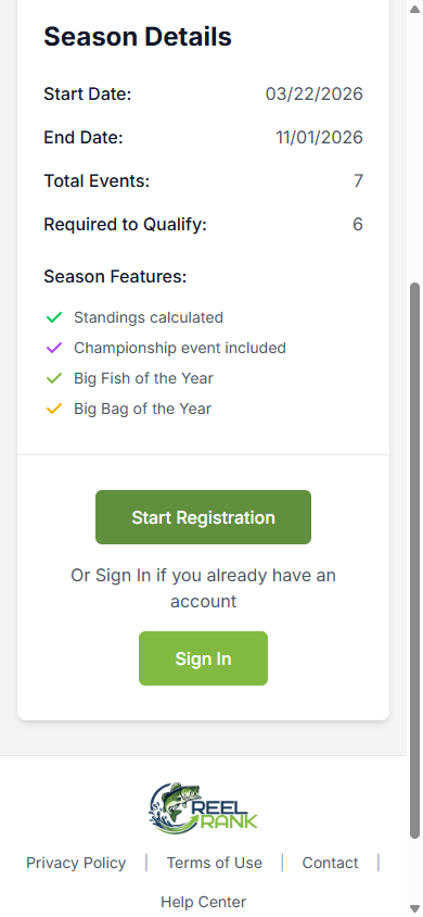 Start Registration button